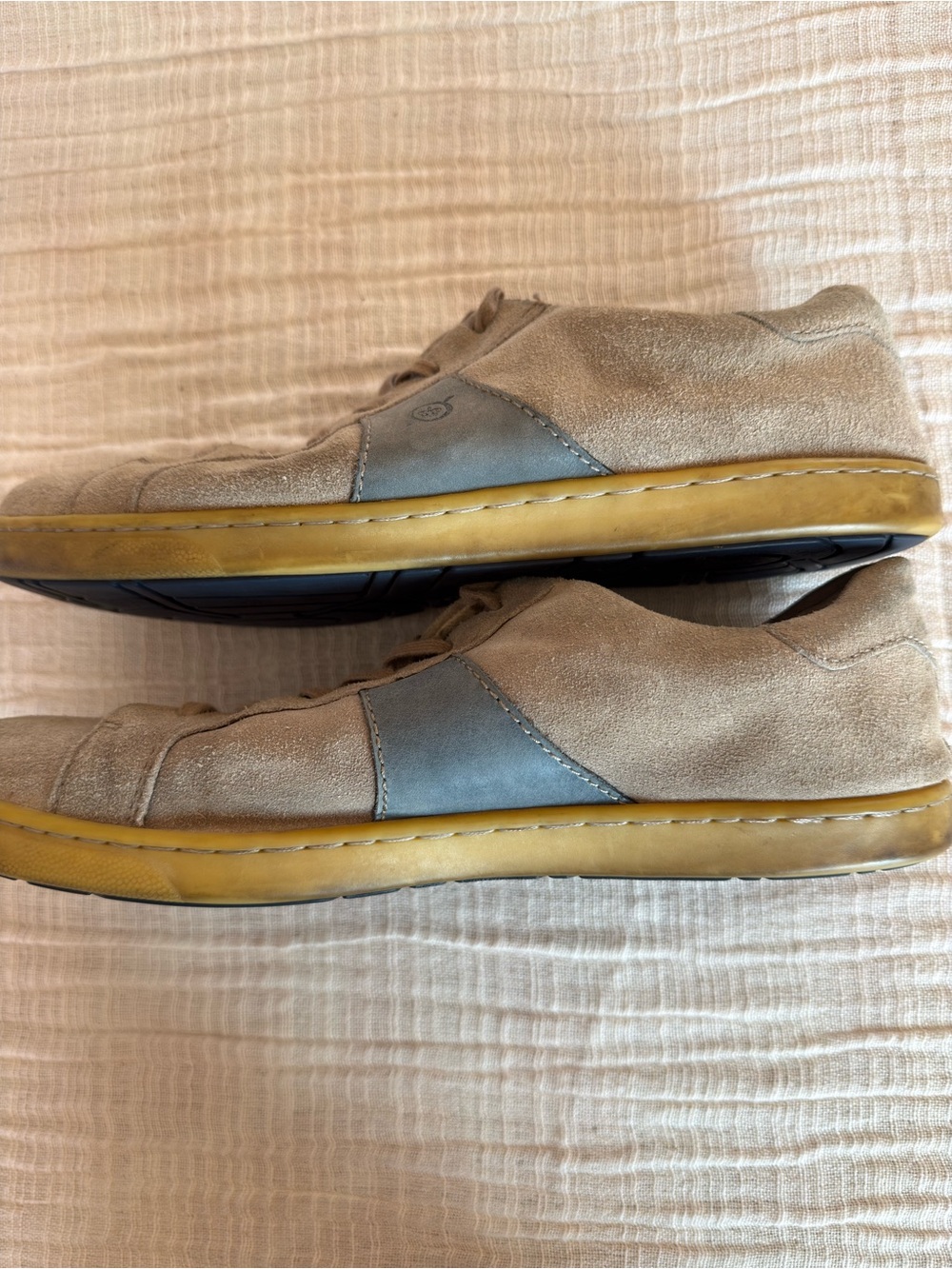 Men's Born Suede Leather Sneakers – Taupe/Grey – Size 10.5 M